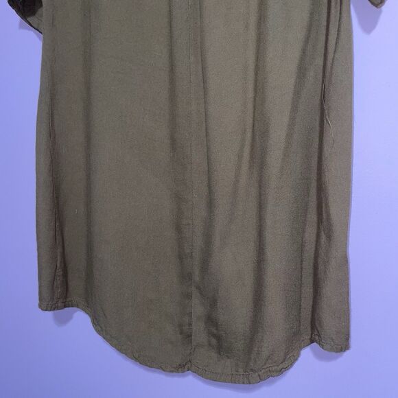 Umgee Mini Dress Women Small Brown Boho Peasant Minimalist Neutral Coastal - Picture 8 of 8